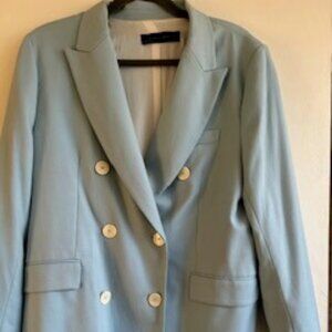 Zara Woman XL Baby Blue Double Button Blazer